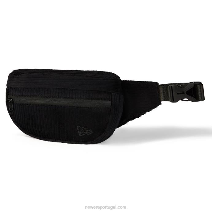 FFTN3187 New Era mini bolsa de cintura preta de veludo cotelê