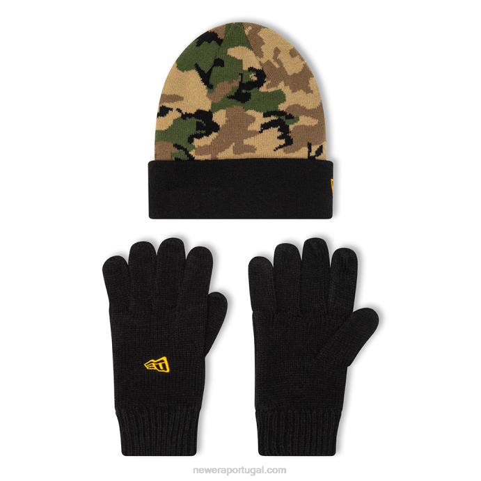 FFTN3223 New Era conjunto infantil luva e gorro camuflado