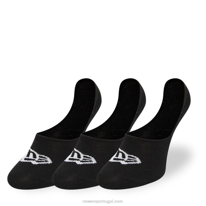 FFTN3201 New Era flag 3 pack de meias pretas invisíveis