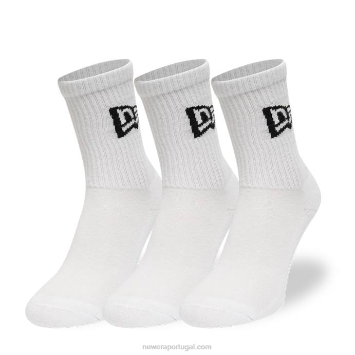 FFTN3209 New Era flag 3 pack meia meia branca
