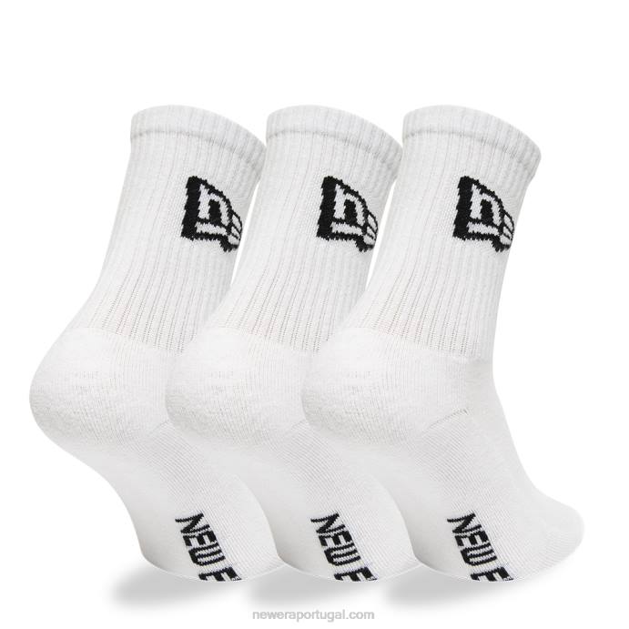 FFTN3209 New Era flag 3 pack meia meia branca