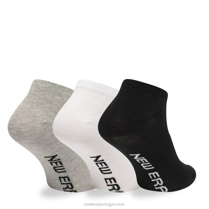 FFTN3210 New Era flag 3 pack de meias cinza, branco e preto