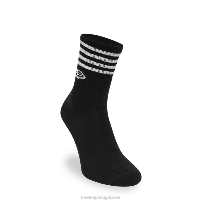 FFTN3213 New Era meias pretas stripe pack 3