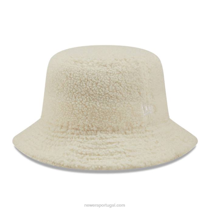 FFTN2288 New Era chapéu bucket bege claro stone borg feminino