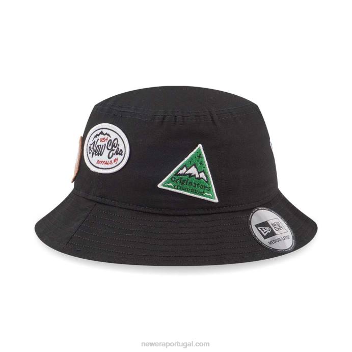 FFTN2291 New Era chapéu de balde preto multi patch