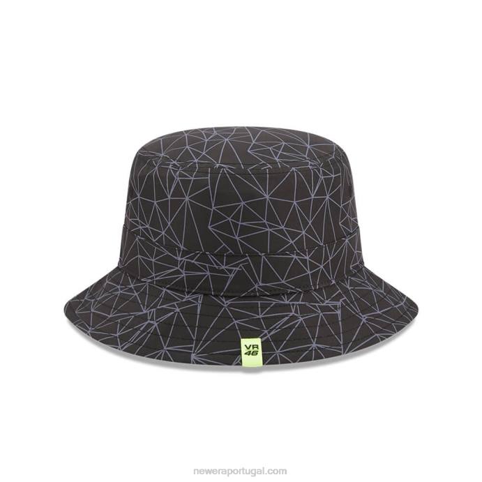 FFTN2303 New Era vr46 chapéu bucket preto com estampa geométrica