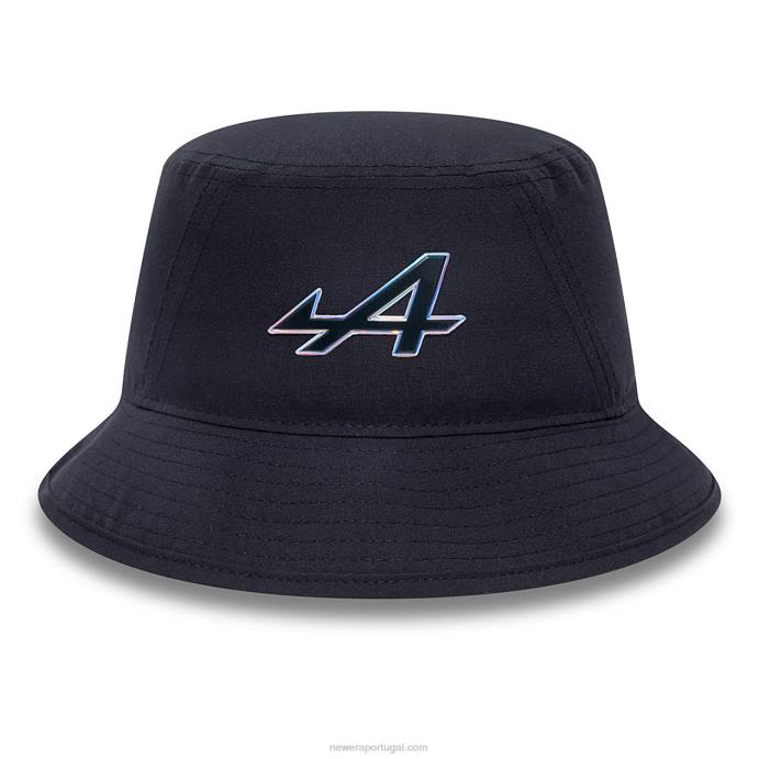 FFTN2306 New Era chapéu bucket azul marinho com emblema iridescente alpino