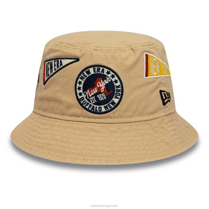 FFTN2310 New Era Heritage em todo o chapéu de balde de pedra patch