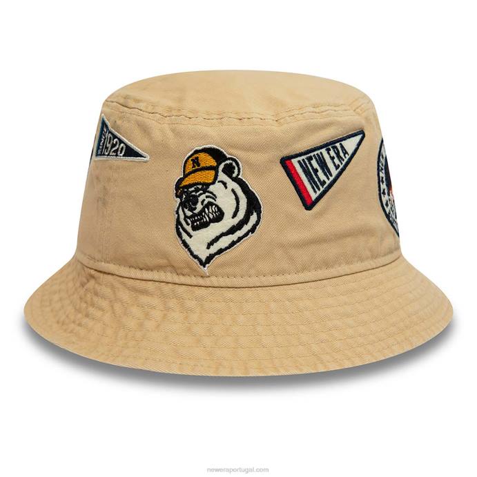 FFTN2310 New Era Heritage em todo o chapéu de balde de pedra patch