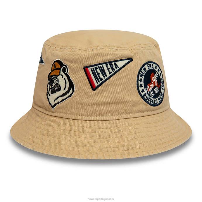 FFTN2310 New Era Heritage em todo o chapéu de balde de pedra patch