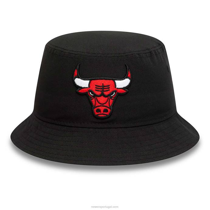 FFTN2312 New Era chapéu bucket preto com estampa chicago bulls