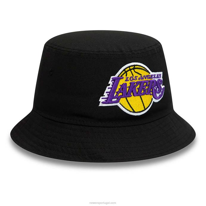 FFTN2316 New Era chapéu bucket preto com estampa la lakers