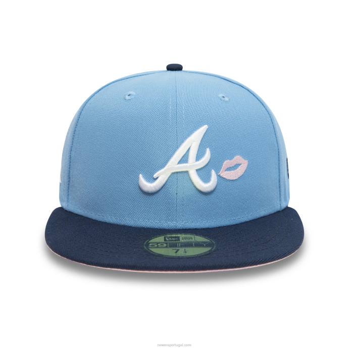 FFTN1002 New Era boné ajustado azul céu 59fifty 59fifty comemorativo de 40 anos do Atlanta Braves