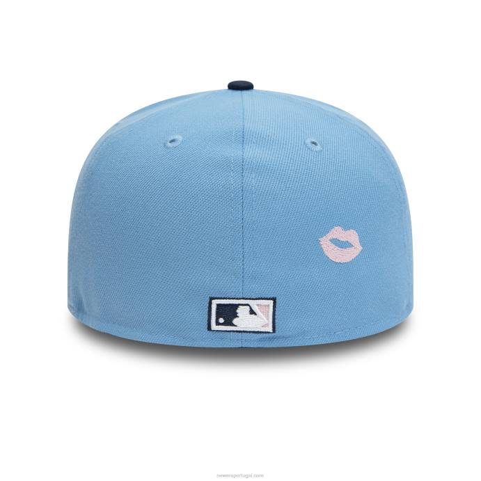 FFTN1002 New Era boné ajustado azul céu 59fifty 59fifty comemorativo de 40 anos do Atlanta Braves