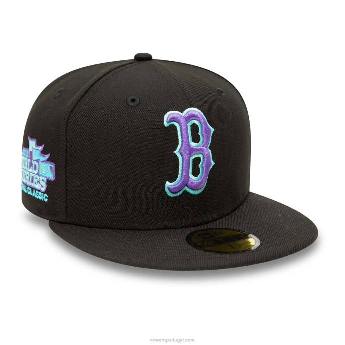 FFTN1005 New Era boton red sox preto e azul matiz 59fifty boné ajustado