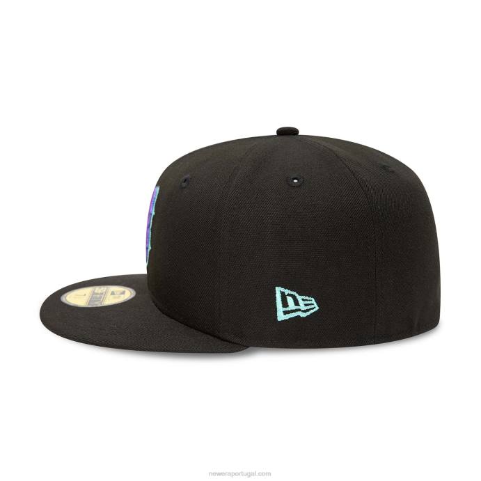 FFTN1005 New Era boton red sox preto e azul matiz 59fifty boné ajustado