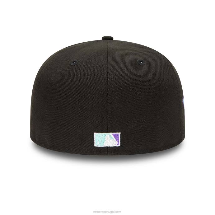 FFTN1005 New Era boton red sox preto e azul matiz 59fifty boné ajustado