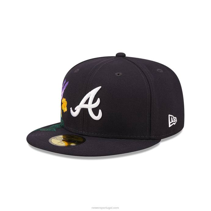 FFTN1006 New Era Boné justo atlanta braves mlb blooming navy 59fifty