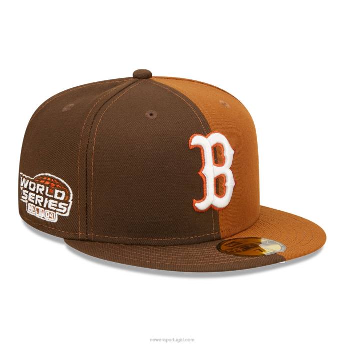 FFTN1007 New Era boston red sox split brown 59fifty ajustado