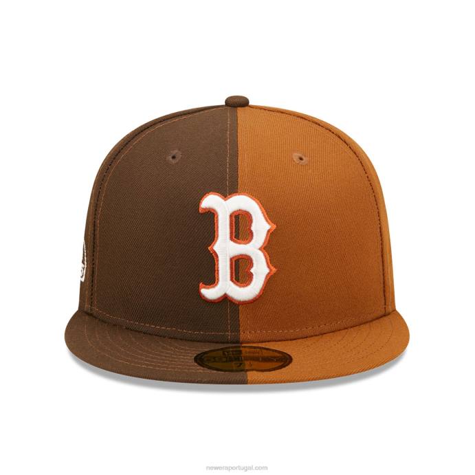 FFTN1007 New Era boston red sox split brown 59fifty ajustado