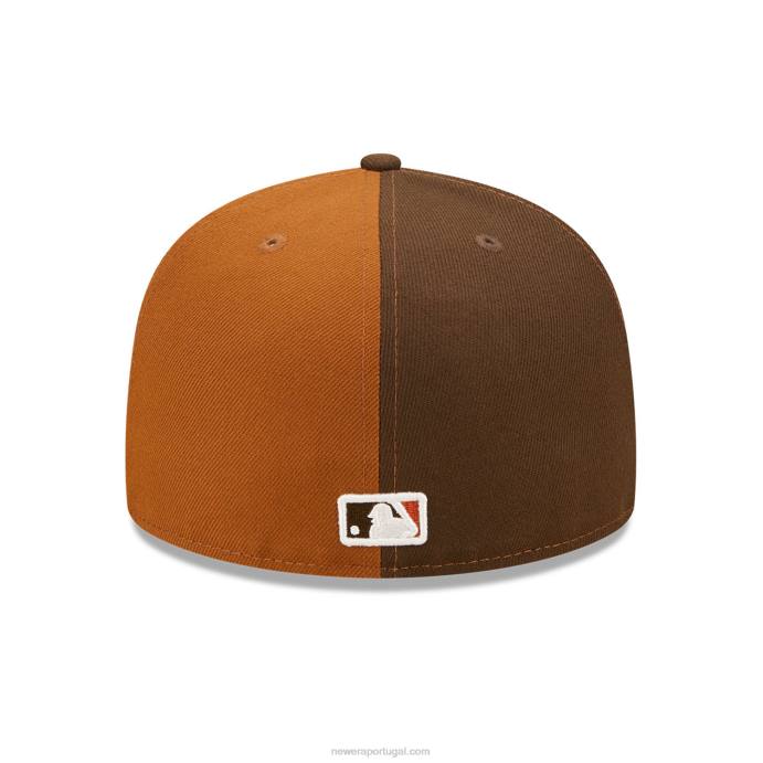 FFTN1007 New Era boston red sox split brown 59fifty ajustado