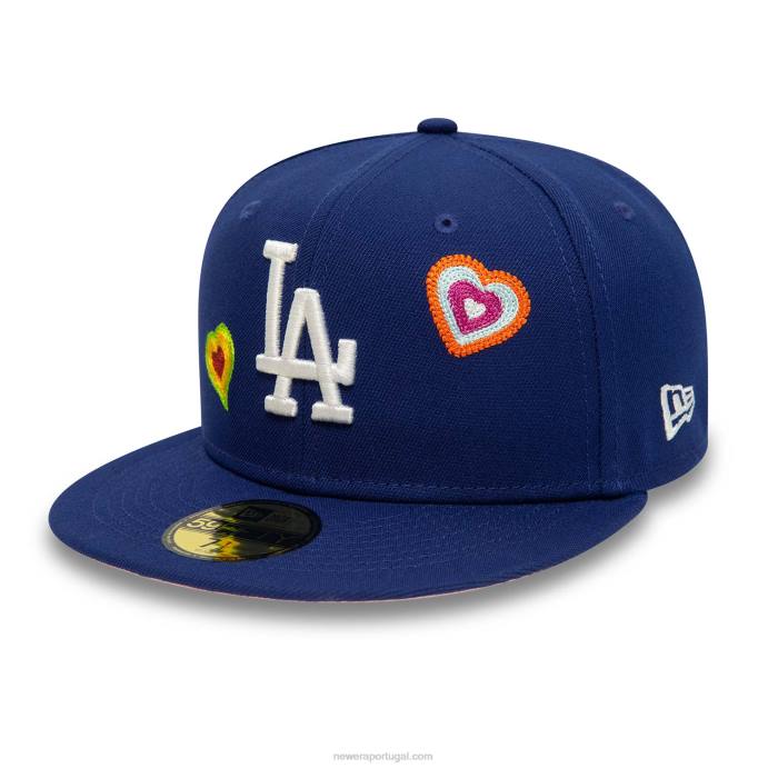 FFTN1008 New Era boné la dodgers ponto corrente coração azul royal 59fifty
