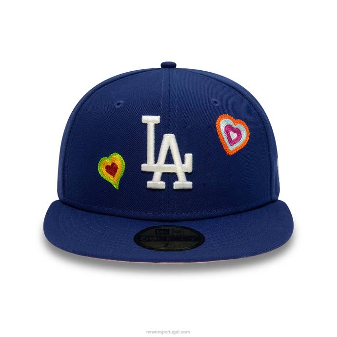 FFTN1008 New Era boné la dodgers ponto corrente coração azul royal 59fifty