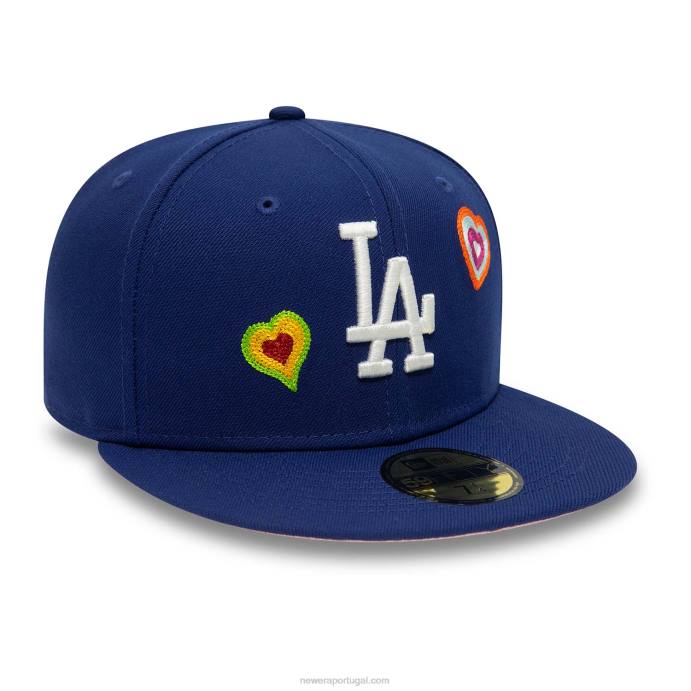 FFTN1008 New Era boné la dodgers ponto corrente coração azul royal 59fifty