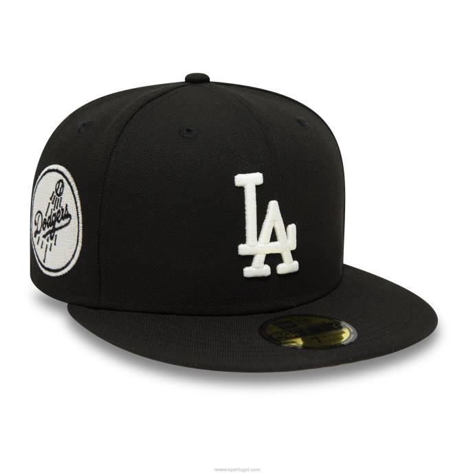FFTN1009 New Era la dodgers brilha no escuro boné preto 59fifty