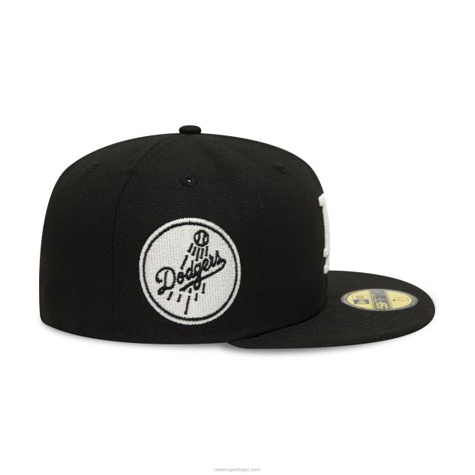FFTN1009 New Era la dodgers brilha no escuro boné preto 59fifty