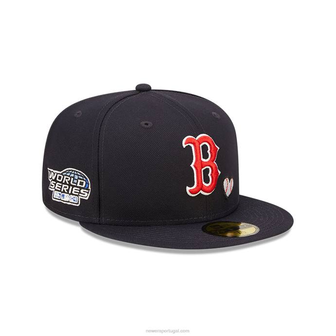 FFTN1012 New Era boton red sox mlb team heart navy 59fifty boné justo