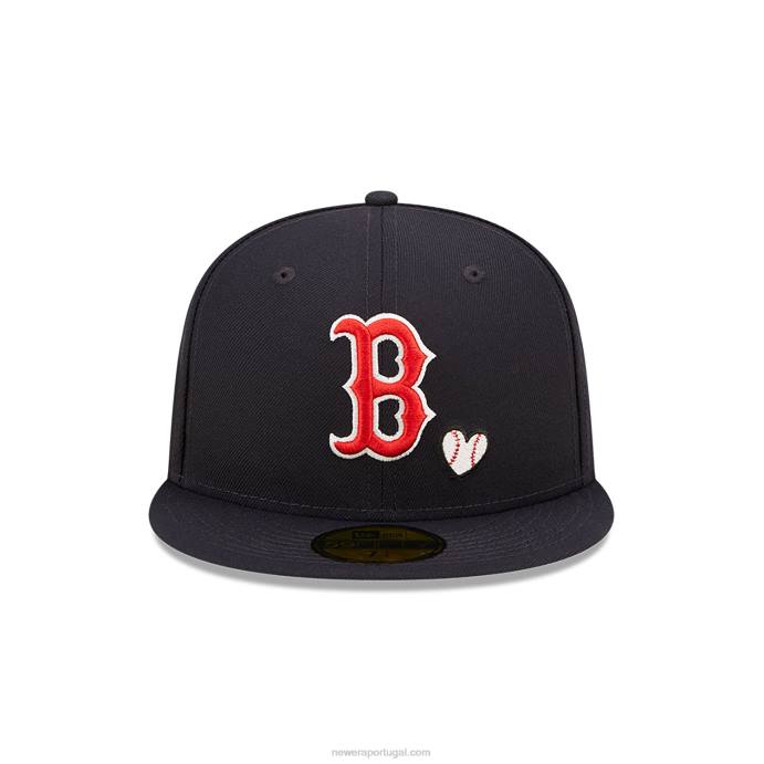 FFTN1012 New Era boton red sox mlb team heart navy 59fifty boné justo