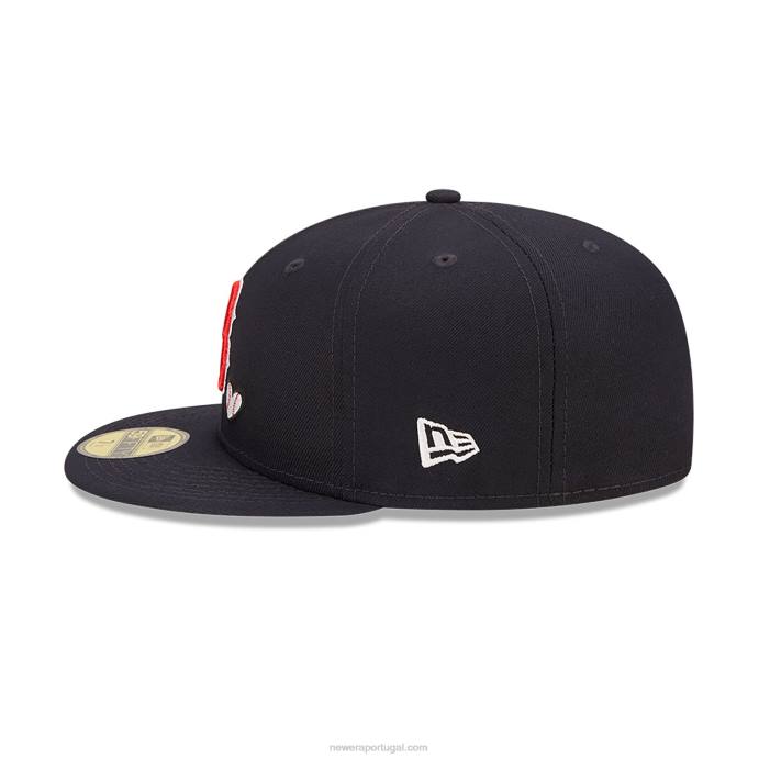 FFTN1012 New Era boton red sox mlb team heart navy 59fifty boné justo