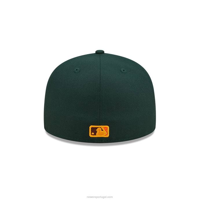 FFTN1013 New Era Boné texas rangers folhoso verde escuro 59fifty
