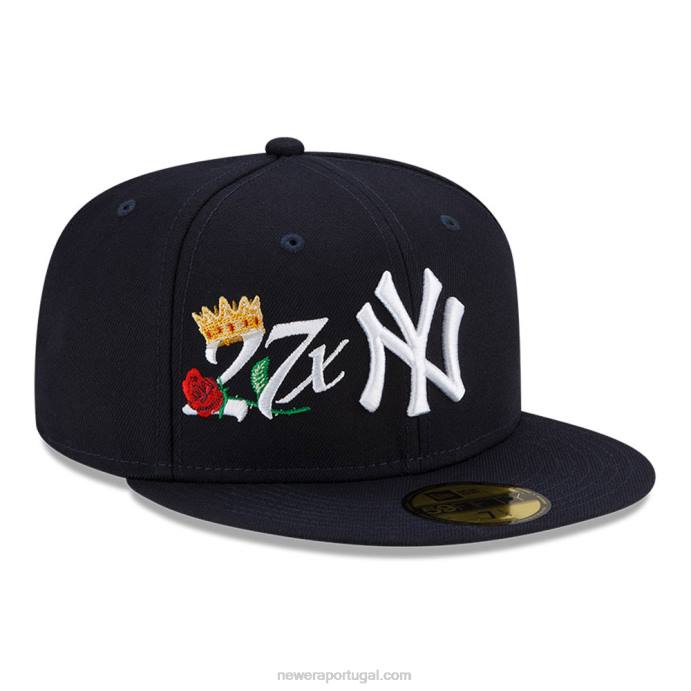 FFTN1015 New Era New York Yankees MLB Crown Champs Navy Boné 59 Fifty