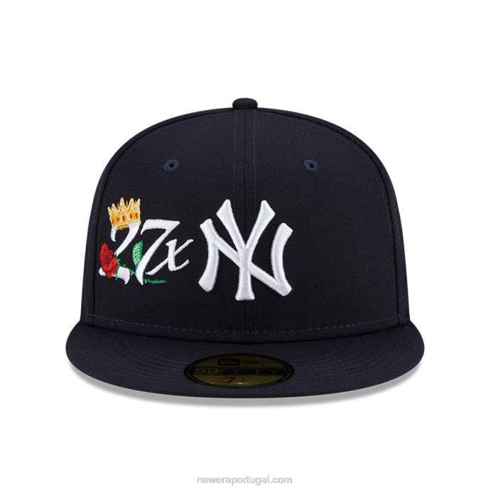 FFTN1015 New Era New York Yankees MLB Crown Champs Navy Boné 59 Fifty