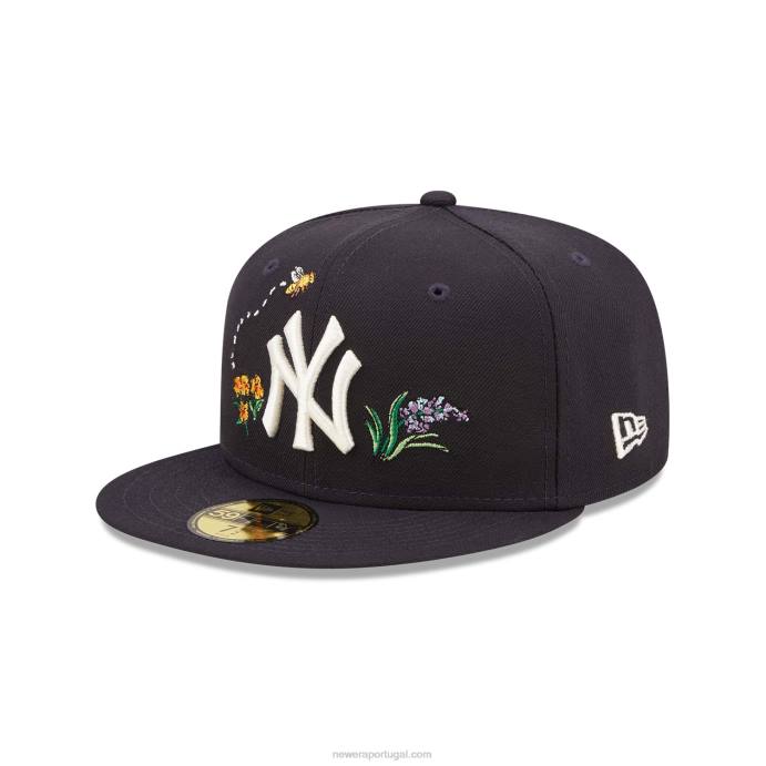 FFTN1016 New Era boné new york yankees aquarela floral marinho 59fifty