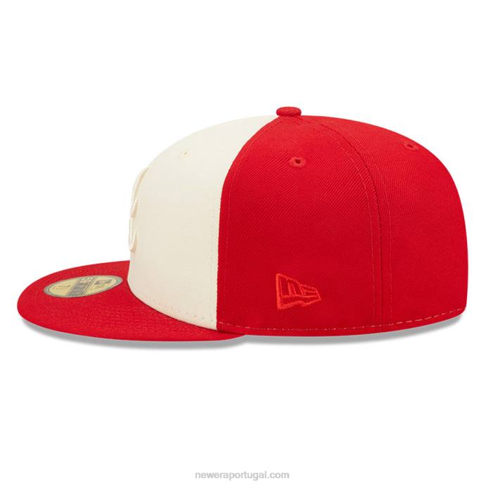 FFTN1017 New Era Boné Atlanta Braves MLB Bicolor 59Fifty Red