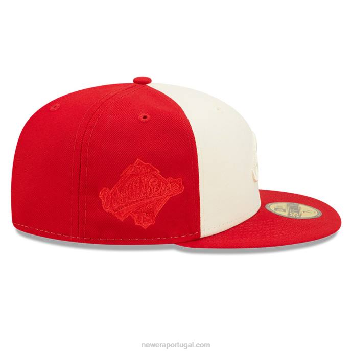 FFTN1017 New Era Boné Atlanta Braves MLB Bicolor 59Fifty Red