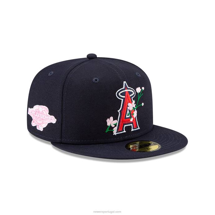 FFTN1019 New Era boné ajustado azul marinho 59fifty com patch lateral la angels
