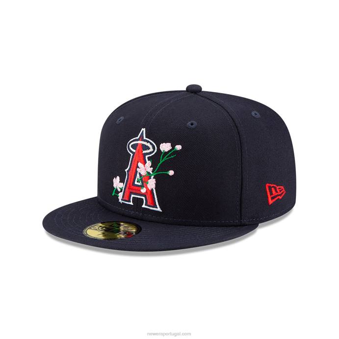 FFTN1019 New Era boné ajustado azul marinho 59fifty com patch lateral la angels