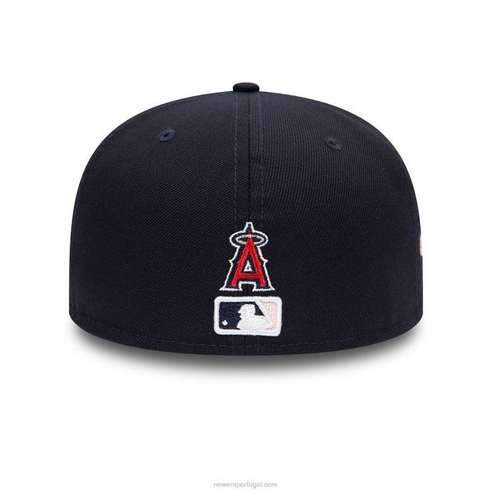 FFTN1019 New Era boné ajustado azul marinho 59fifty com patch lateral la angels