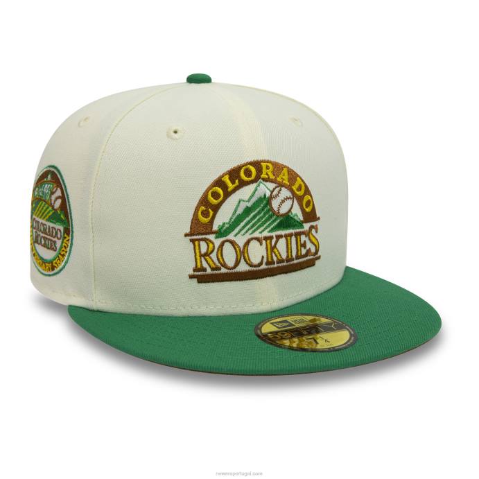 FFTN101 New Era boné colorado rockies 10 anos branco cromado 59fifty