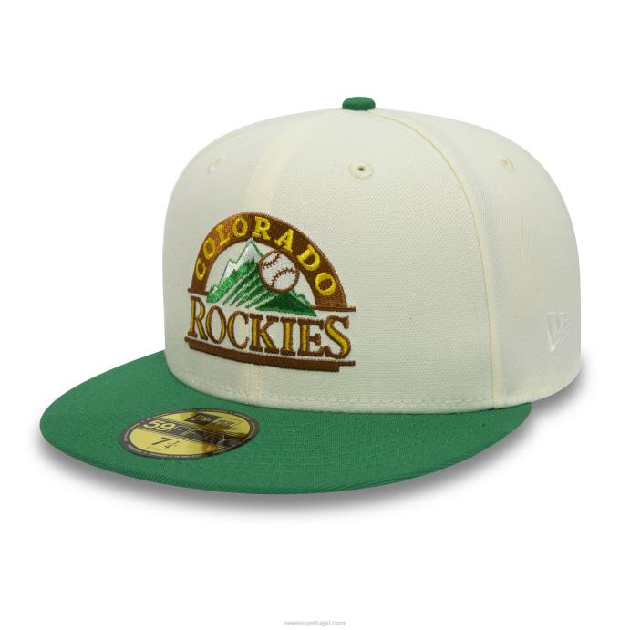 FFTN101 New Era boné colorado rockies 10 anos branco cromado 59fifty