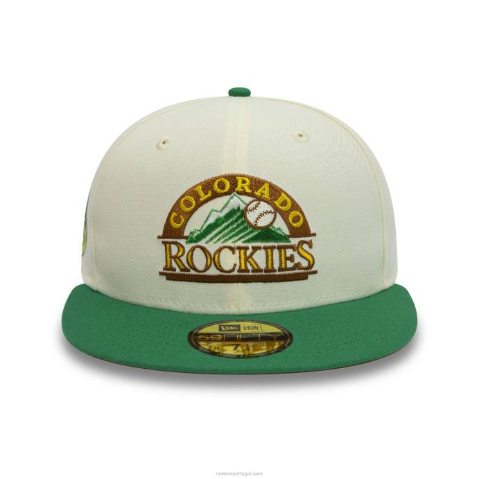 FFTN101 New Era boné colorado rockies 10 anos branco cromado 59fifty