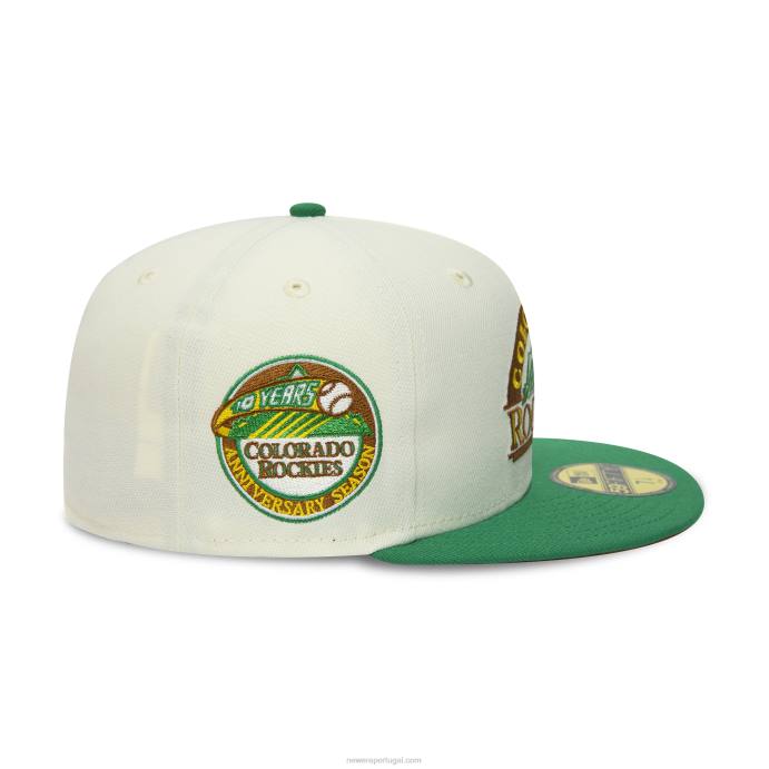 FFTN101 New Era boné colorado rockies 10 anos branco cromado 59fifty