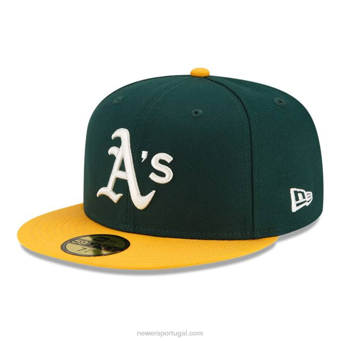 FFTN1025 New Era Boné Oakland Athletics MLB Pop Sweat Verde Escuro 59Fifty