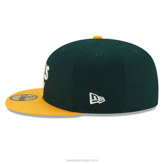FFTN1025 New Era Boné Oakland Athletics MLB Pop Sweat Verde Escuro 59Fifty