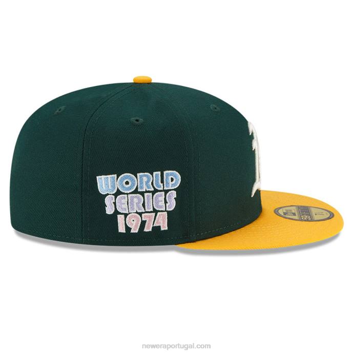 FFTN1025 New Era Boné Oakland Athletics MLB Pop Sweat Verde Escuro 59Fifty