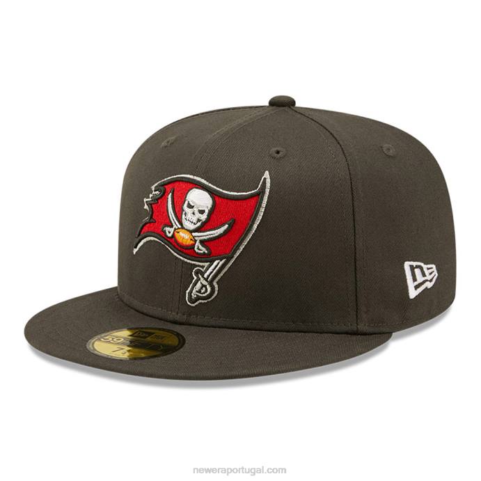 FFTN1027 New Era boné lateral tampa bay buccaneers cinza escuro 59fifty